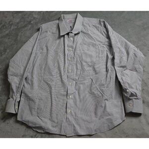 Ensy Shirt Men's 2XL White Black Checkered Button Up Long Sleeve Collared